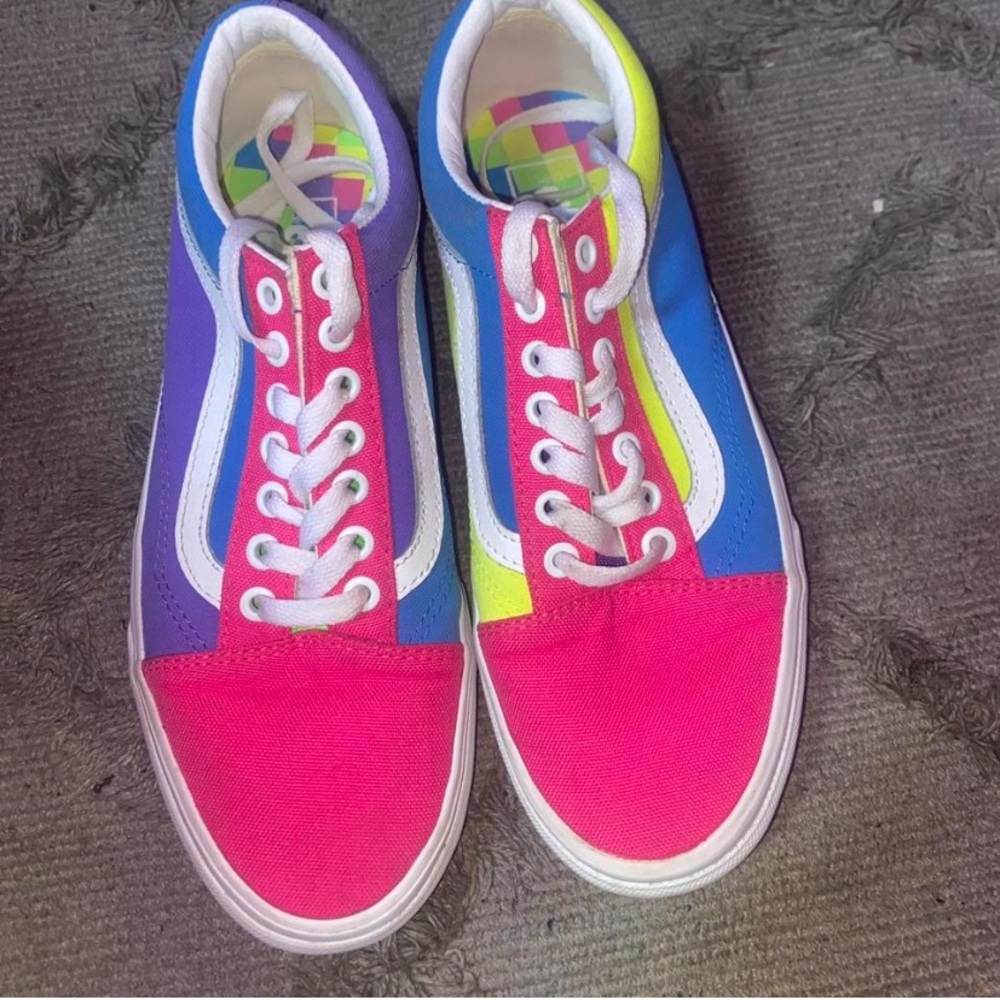 Colorful vans they are a size 7.